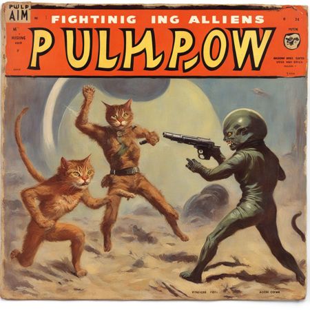 00075-20240103215024-7778-A vintage pulp magazine cover of a HuMeow fighting aliens  VintageMagStyle _lora_SDXL-HuMeow-LoRA-r8-000003_1_  _lora_SDXL-Vinta.jpg